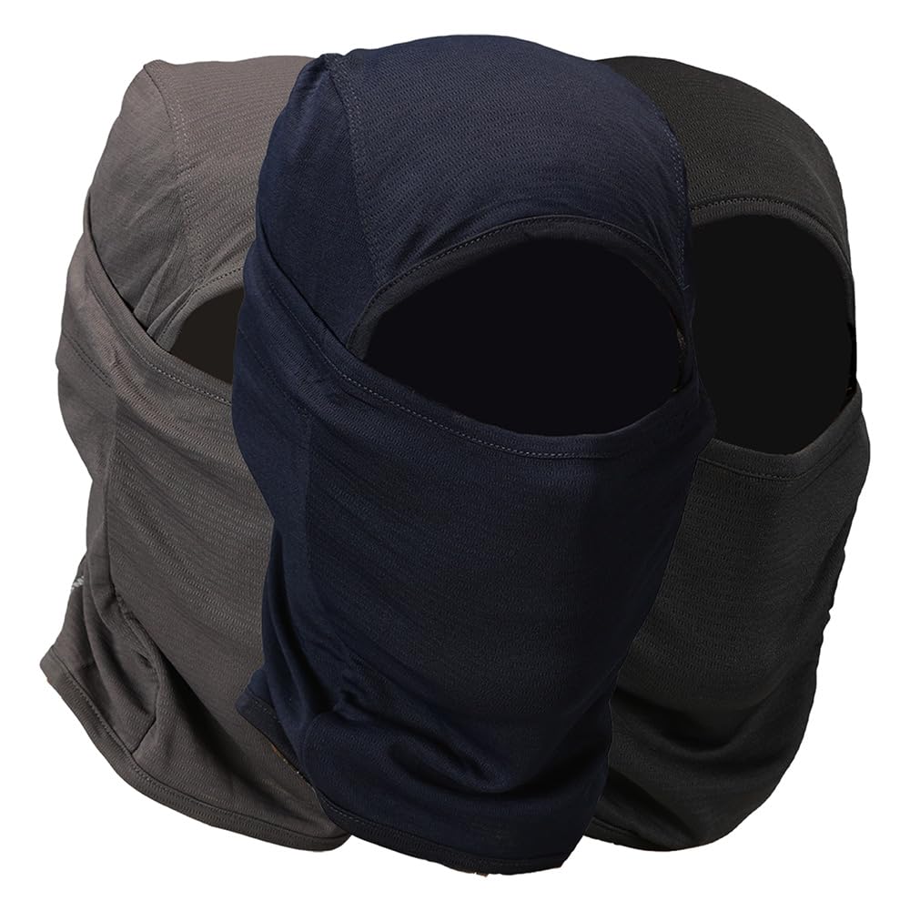BLUE TYGA Sunscreen Balaclava with UV Protection Pack of 3 | Full Face Mask for Riders | UPF 50+ Protection Facekini in Black, Charcoal, Navy-image-21