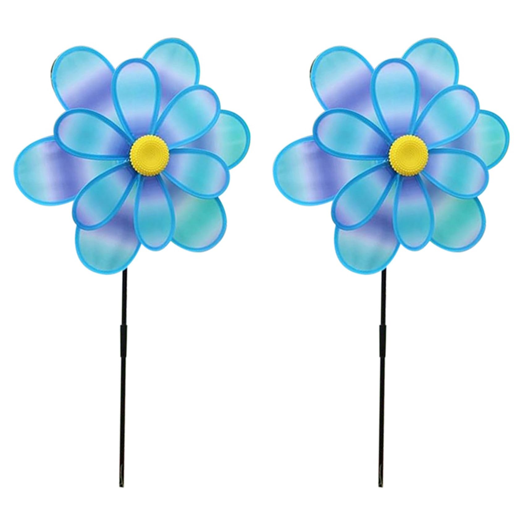 Vjsujehgy 2X Wind Spinners Kids,Pinwheels Eye Catching Colorful Double Layer Windmill Pinwheels with Stakes D