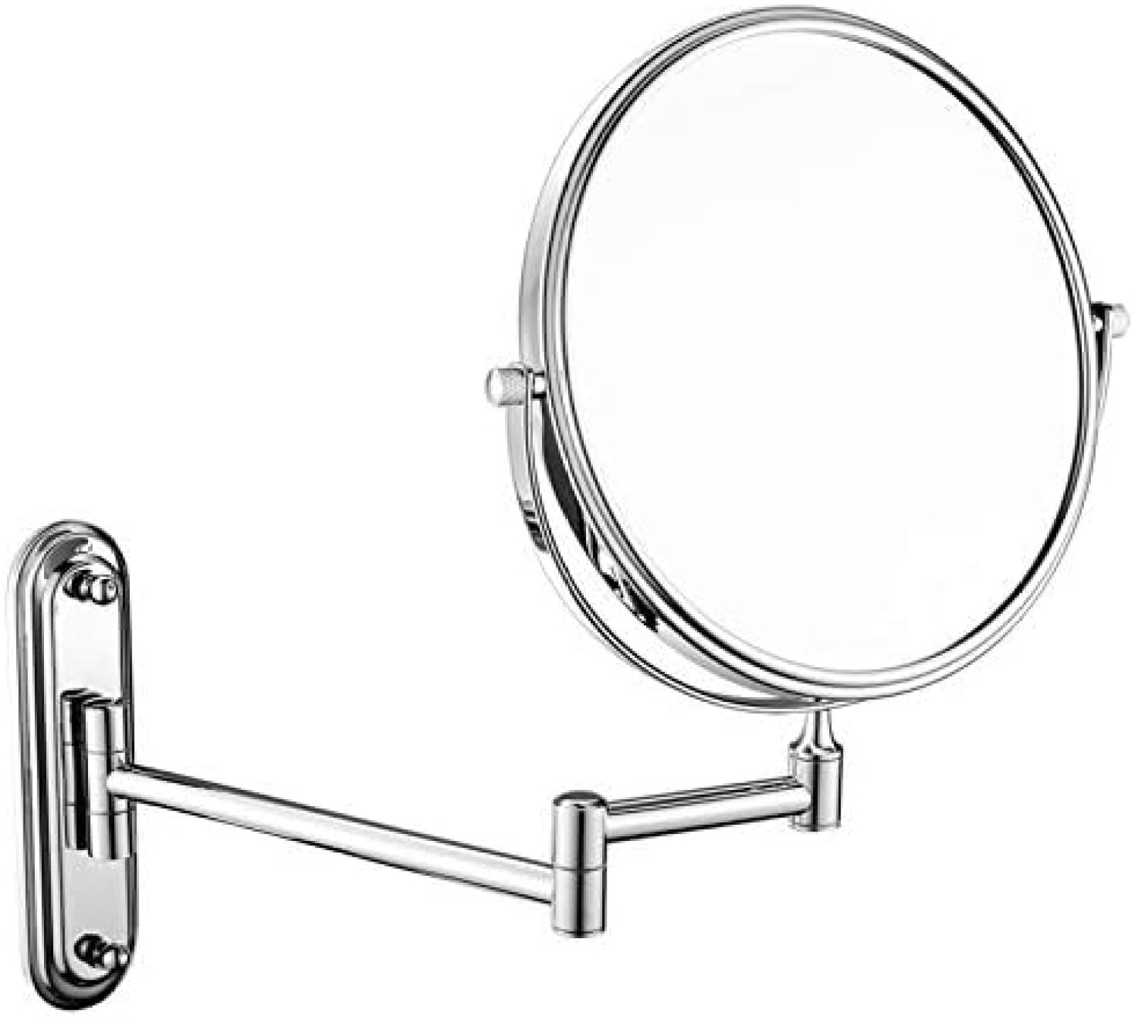 Espejo de maquillaje montado en la pared, espejo de aumento de doble cara de 8 pulgadas, espejo giratorio de 360°, ideal para afeitado y aplicaciones cosméticas