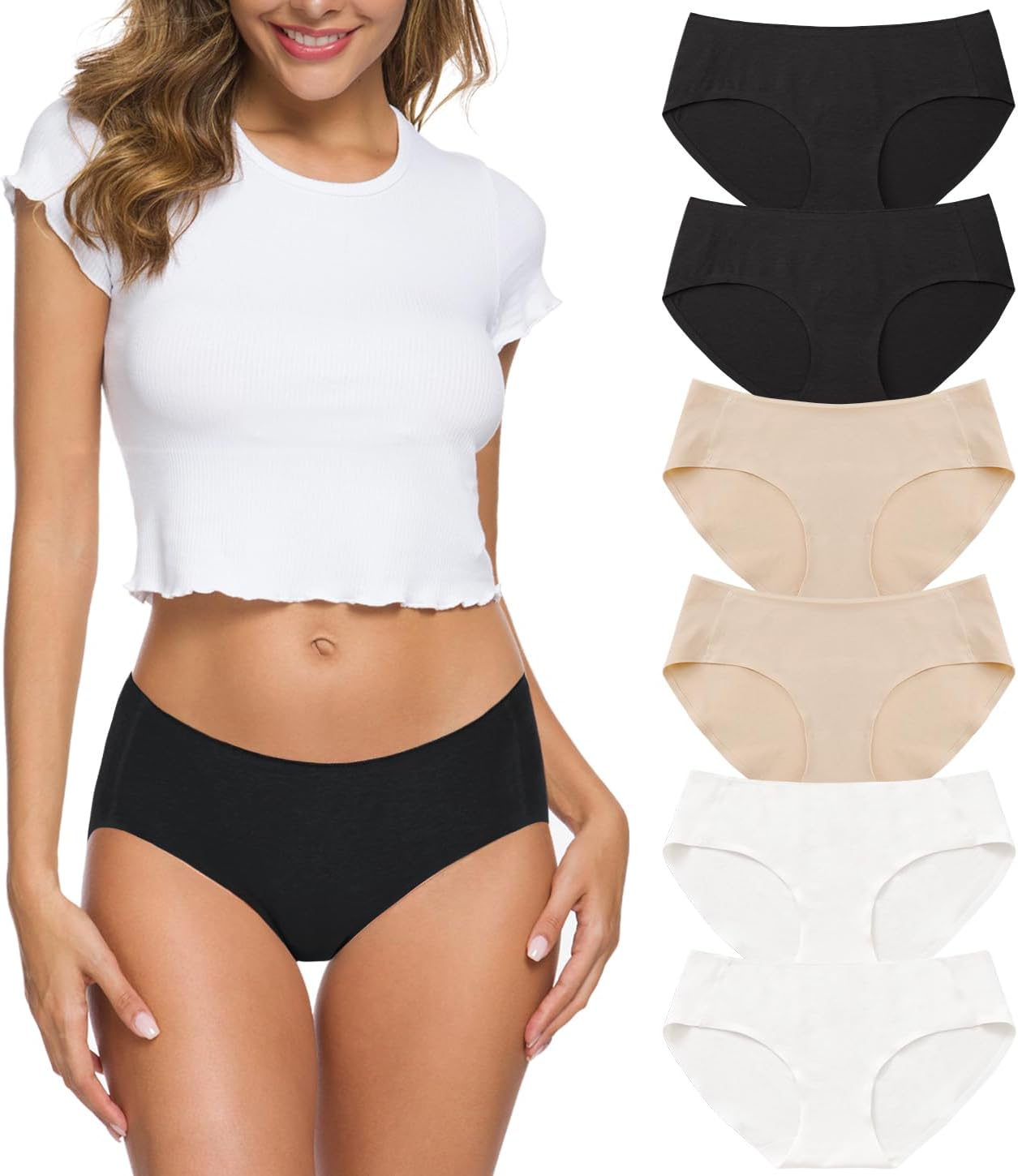 WealurreCotton Bikini Women's Breathable Panties Seamless Comfort Underwear