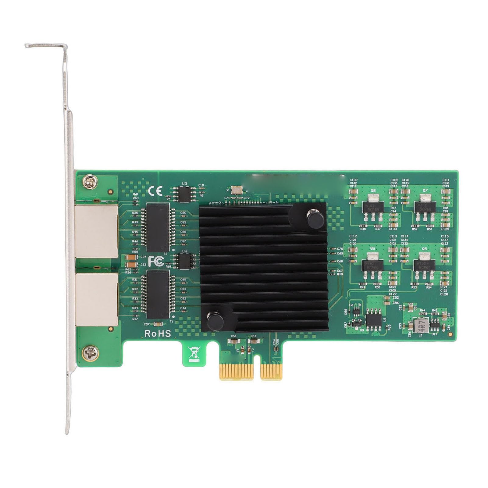 Karta Sieciowa Gigabit Ethernet PCI Express X1, Dwuportowy RJ45 z Chipsetem 82574L, Adapter 10/100/1000Mbps Zapewniający stabilną wydajność, Obsługuje Ramki Jumbo PXE DPDK ISCSI dla Komputerów