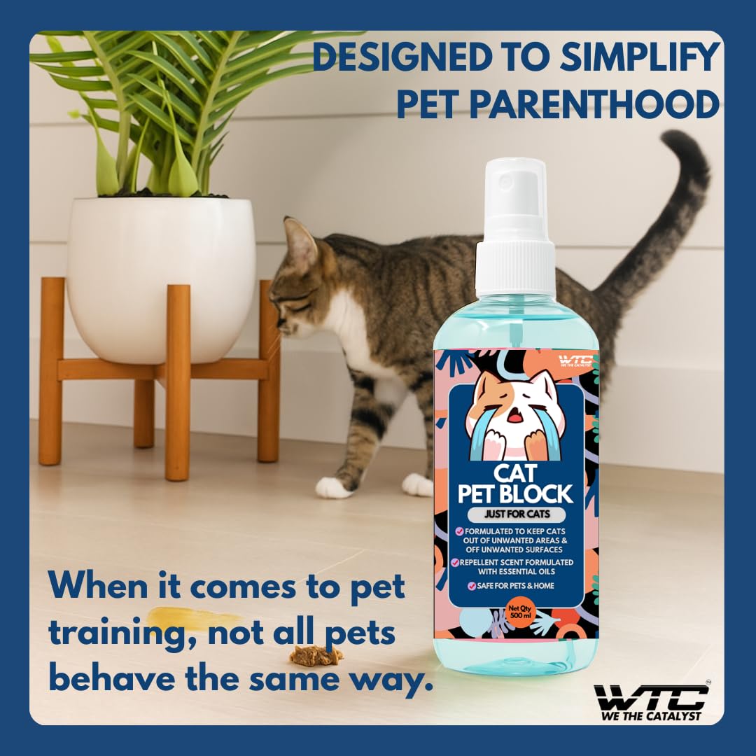 WTC Cat Pet Block Repellent Spray, 500ml – Indoor Training Aid to Prevent Scratching, Peeing & Marking 3