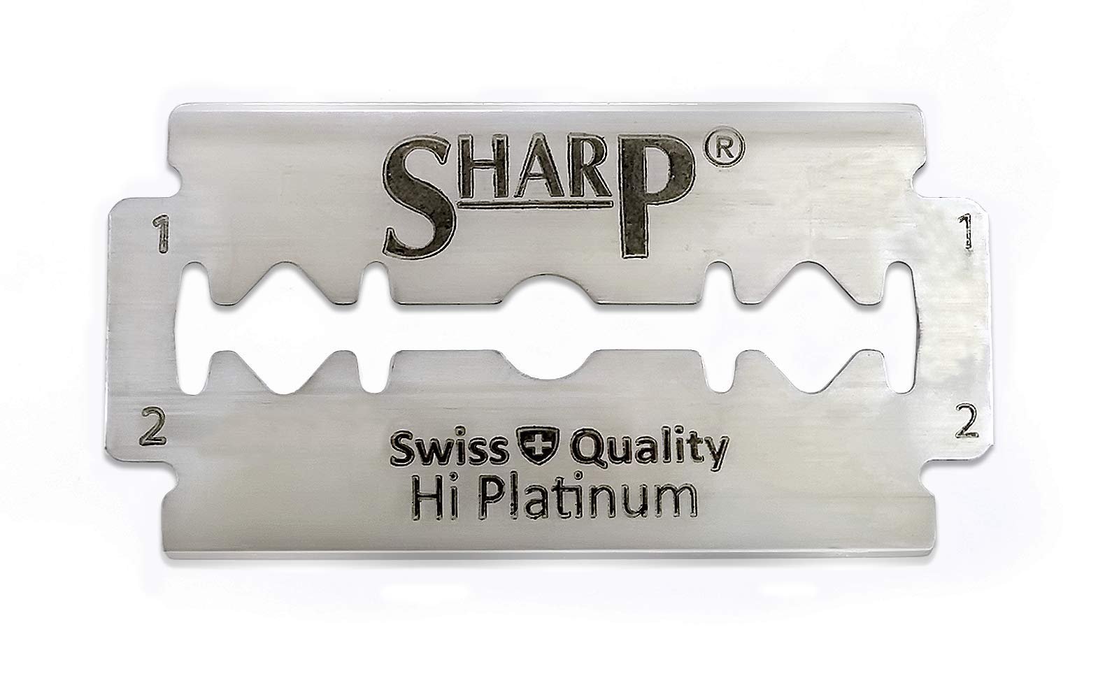 Razor Blades Club 100 Żyletek Sharp Hi Platinum | Zapasowe Ostrza do Maszynki na Żyletki | Dwustronne Ostrza do Golenia dla Mężczyzn Powlekane Platyną