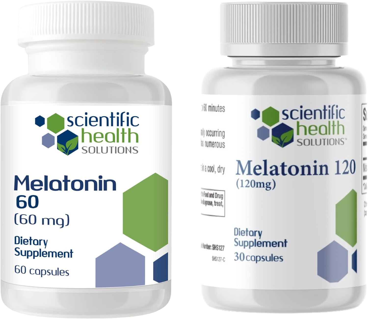 Melatonin Bundle | 60mg & 120mg High Dosage Capsules | Easy-to-Swallow, Vegan, Non-GMO, Gluten-Free | Made in USA for Enhanced Sleep and Restful Nights