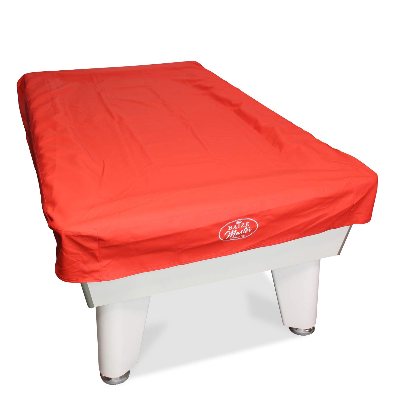 BAIZE MASTER 7ft Fitted Leatherette Pool Table Cover - For 7 Foot Tables - Protects Against Sunlight, Spills & Dust (Red)