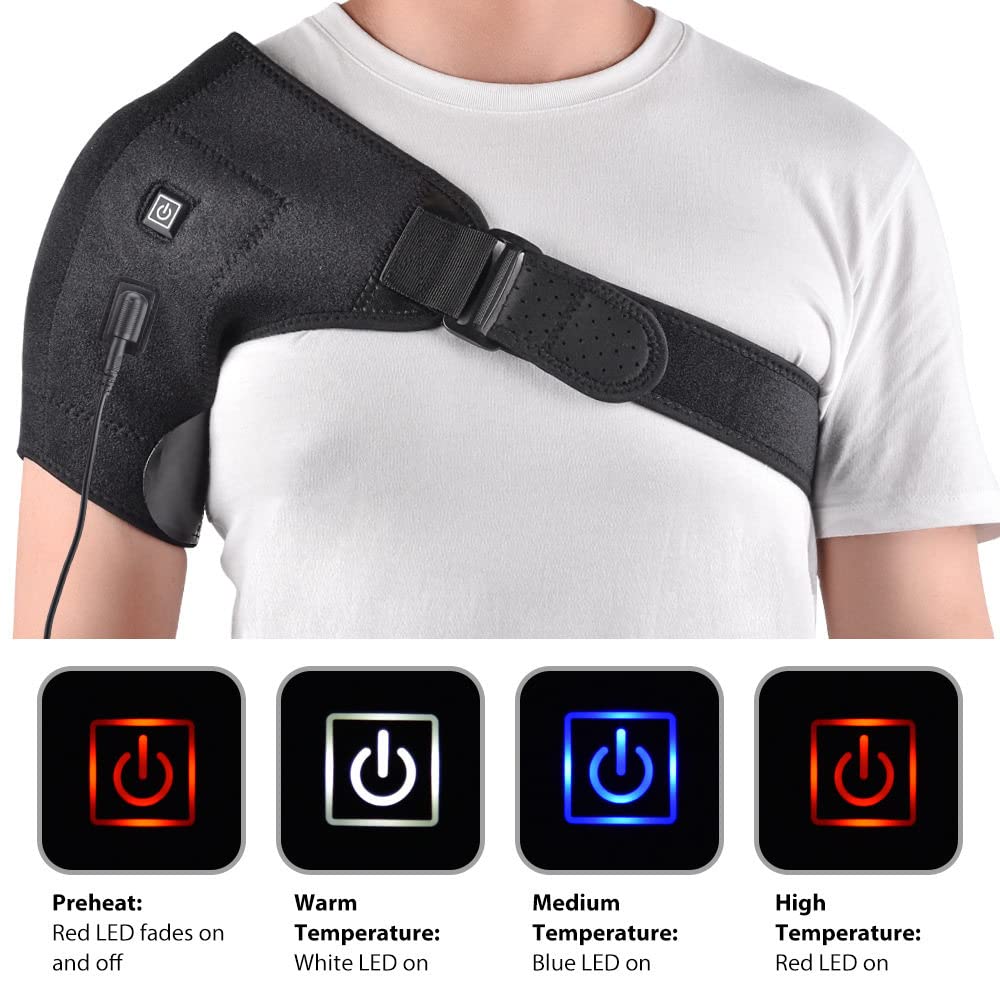 Hombreras de Masaje, Calefacción, Adjustable Hombrera Neopreno, Adecuado para Tendinitis Hombro, Artritis, Dolor Muscular