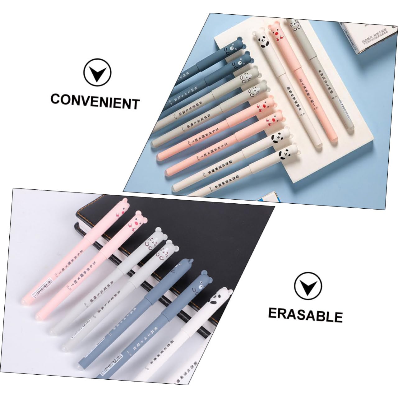 Tofficu 5 Set Penna a Sfera Cancellabile Multi Inchiostro Penne Cancellabili Alla Rinfusa Note Penne Elementare Gel Glitter Ultra Divertente Ricariche Plastica