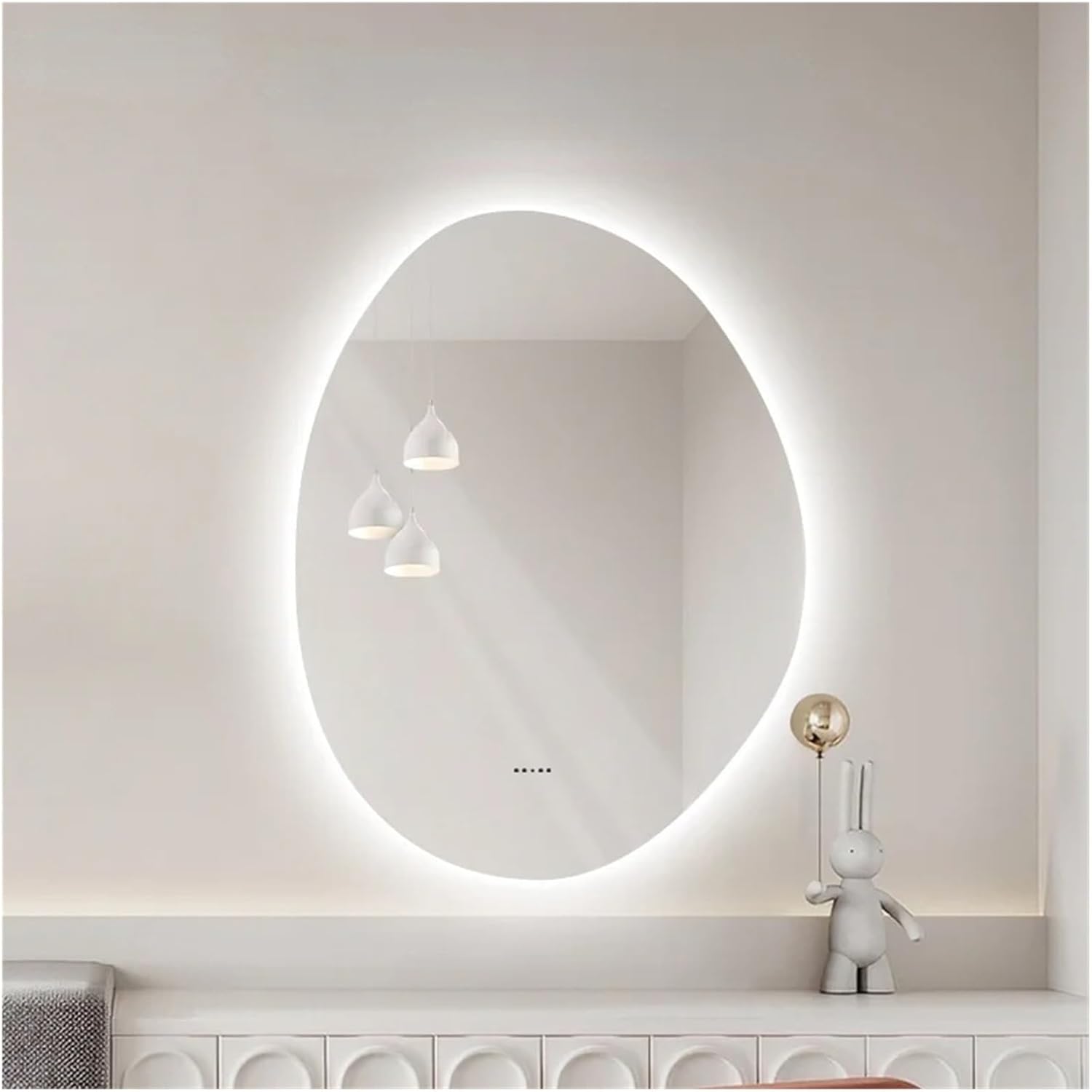 24x34 Inch Round Decorative Bath Mirrors Washroom Decorative Self Haircut Gold Wall Shower Bath Mirrors,Mirrors