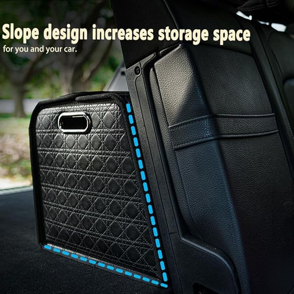 Double-layer Trunk Organizers, Double door Car Storage Solutions and High heel shoes Storage Organizers for SUVs, Sedans, Back Seats and Luxury Vehicles with Lid, Leather, Small, Large (Black, L) - Image 6