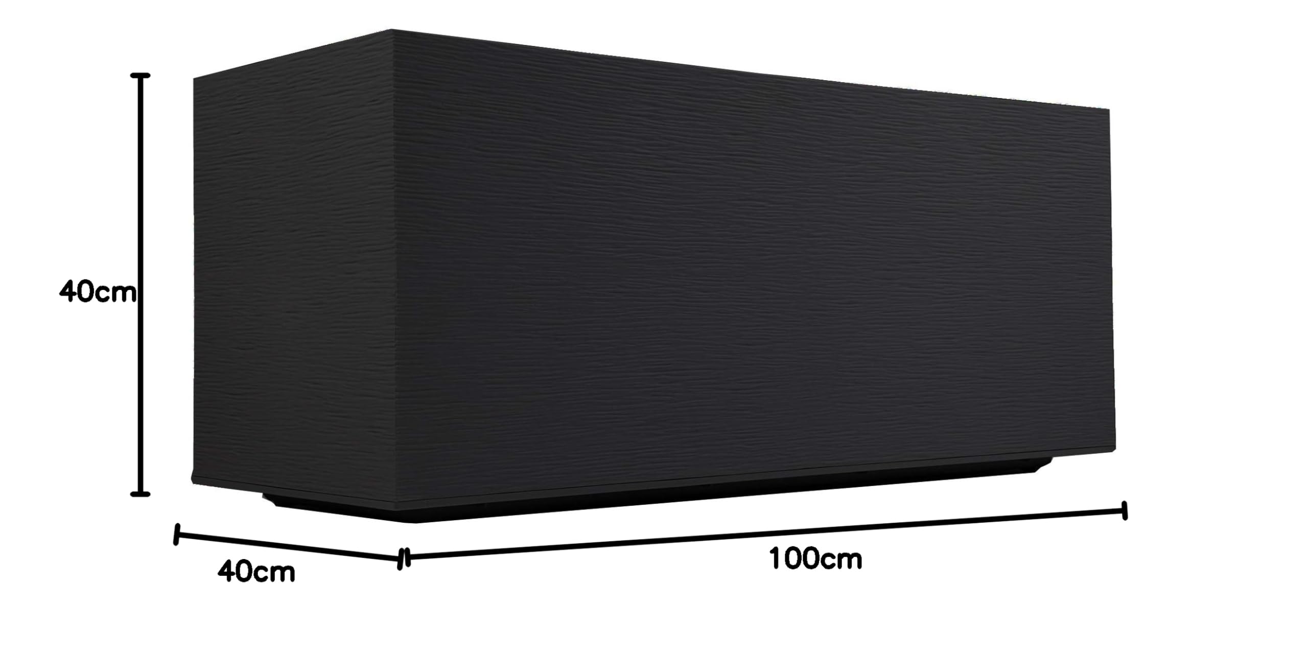 Ondis24 Pflanzkübel Blumenkübel Blumentopf Vulkan Pierre 100cm, Schiefer Optik mit Wasserspeicher, Winterfest (Graphit Anthrazit)