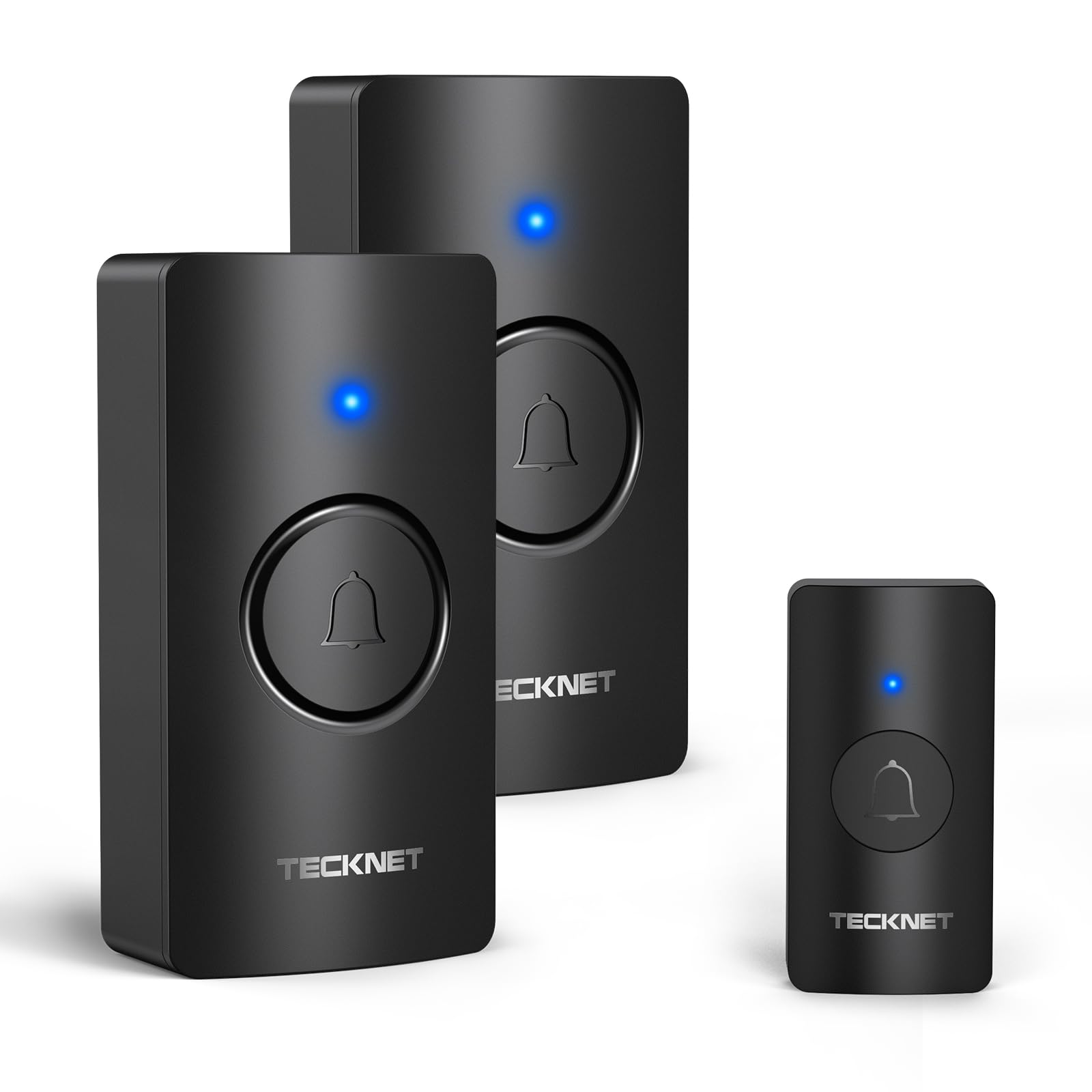 TECKNET Wireless Bell with 2 Receivers, 400 m Range, 4.5 Year Battery | IP67 outdoor waterproof, wireless doorbell set, 5 volume levels (0-110 dB), 60 melodies, LED display-image-45