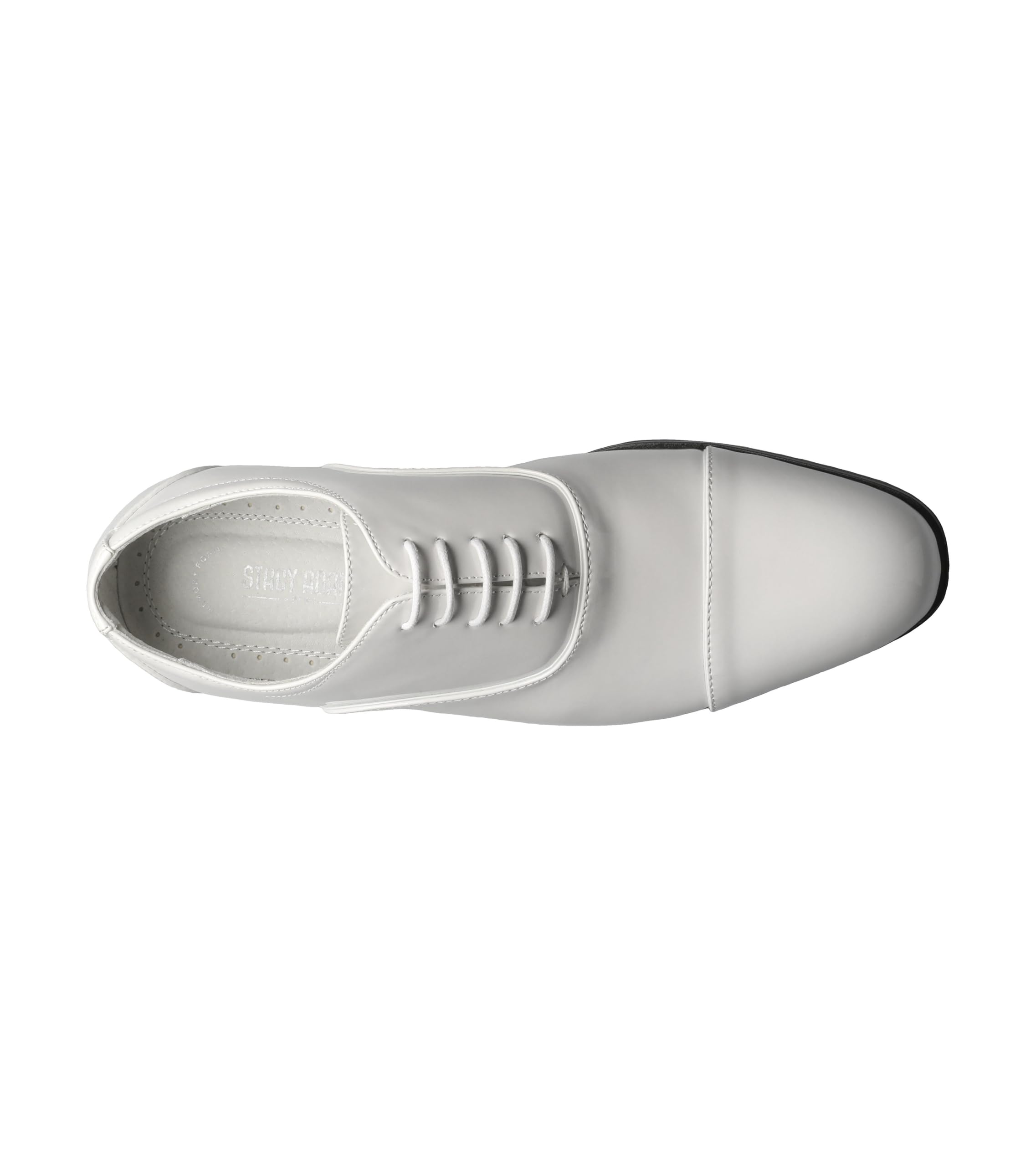 Stacy Adams Gala Herren Smoking Schnürschuh mit Zehenkappe Oxford, weiße Lacklederoptik, 44.5 EU