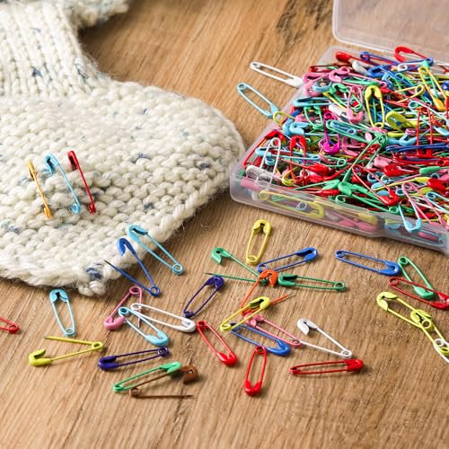 DGTANGYIN 200PCS Safety Pins for Clothes 19mm Multicolored Safety Pins with Clear Storage Box - Premium Metal, Rust-Resistant, Ideal for Sewing, Crafting, and Organizing - Thumbnail 7