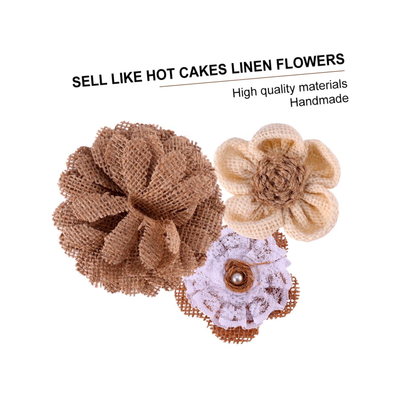 27stücke Teiliges Blumen Aus Jute Und Leinen Für Hochzeiten Und Partys Handgefertigte Rustikale Blumendekoration Bastelprojekte Und Kreative Anlässe