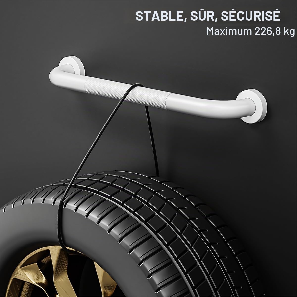 FANHAO 2 Barres d'appui de Salle de Bain en Acier Inoxydable SUS304 avec Poignée Antidérapante pour Toilettes, Baignoire, Salle de Bain, Rampe d'escalier -41cm