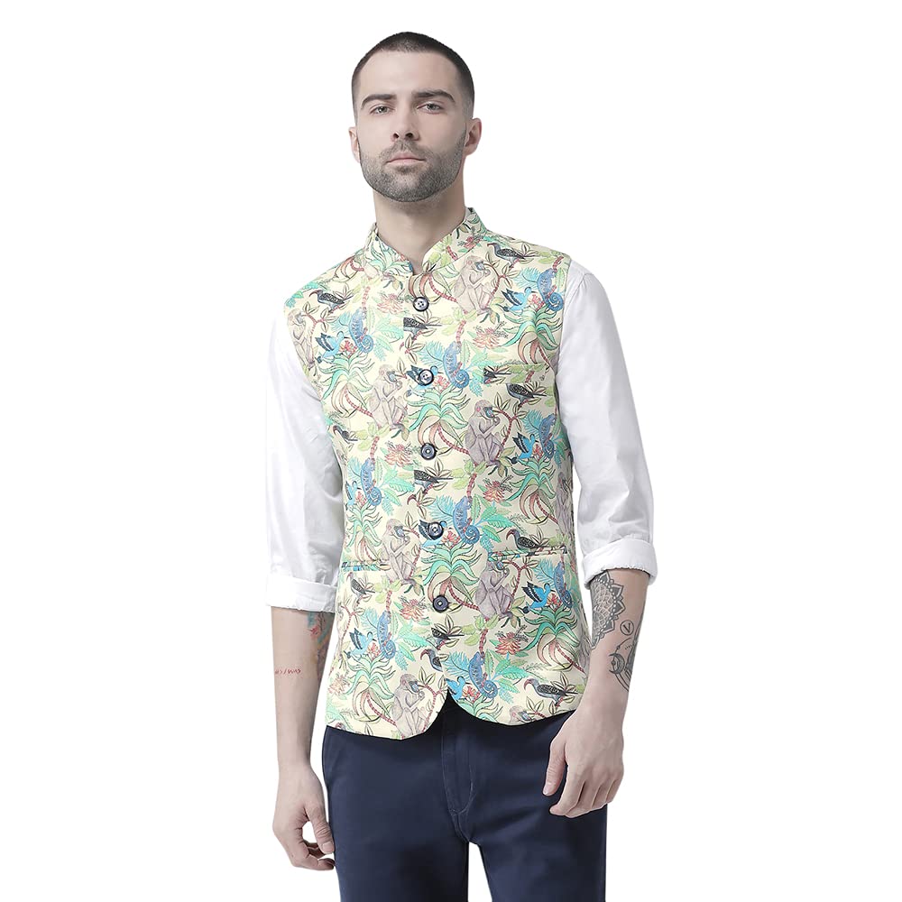 Hangup mens printed nehru jacket 95A_PRINTED_NEHRU