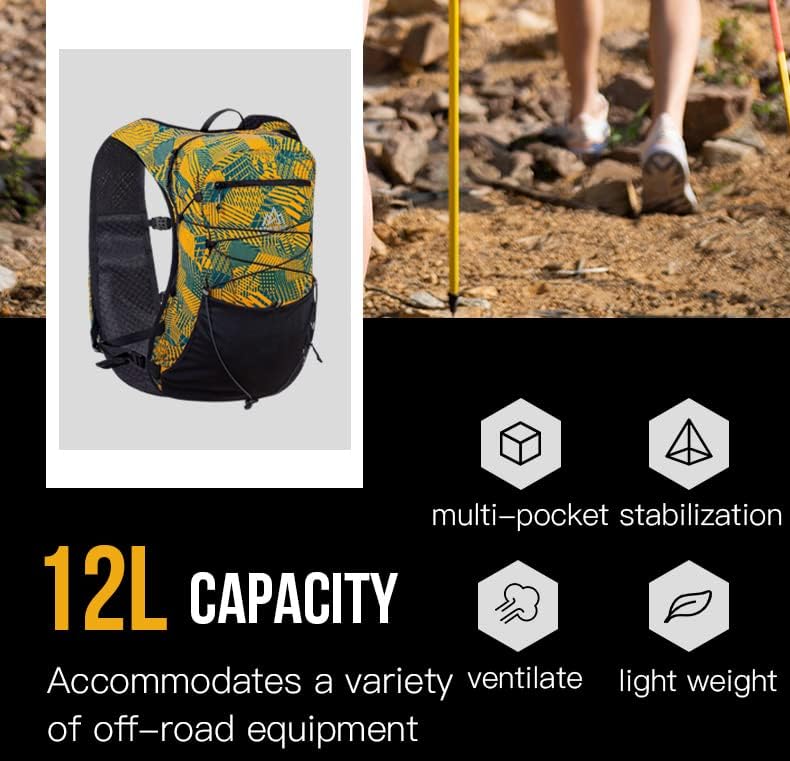 Hydration Pack Off-Road Backpack Lightweight Breathable 12L Outdoors Trail Marathoner Running Cycling Race Hydration Vest,AONIJIE