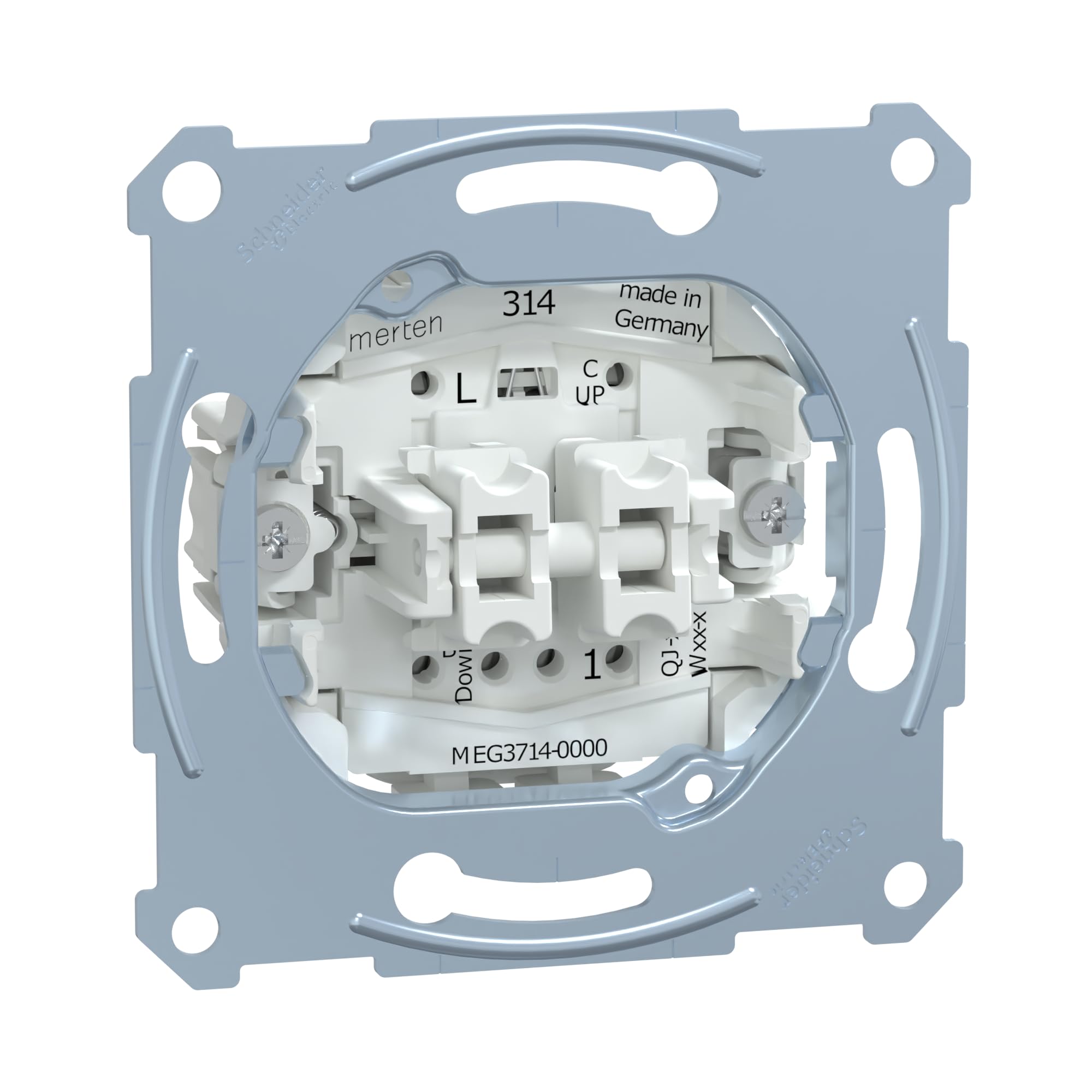 Schneider Electric Merten Rollladenschalter-Einsatz mit Zusatzkontakt, 1-polig, 10 AX, AC 250 V, Unterputz, Steckklemmen, Artikelnummer MEG3714-0000 (Packung mit 2)