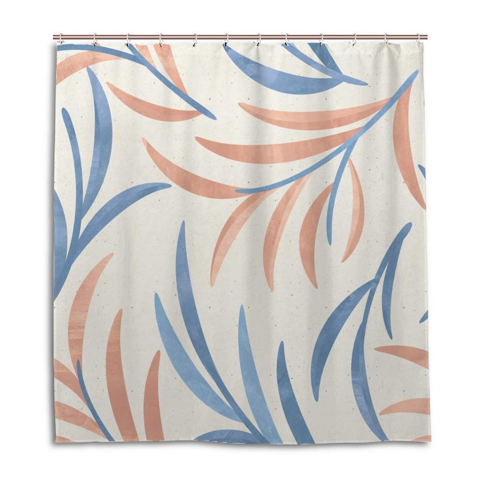 Rideau de douche chic à fleurs bleues et ses anneaux de fixation haut de gamme