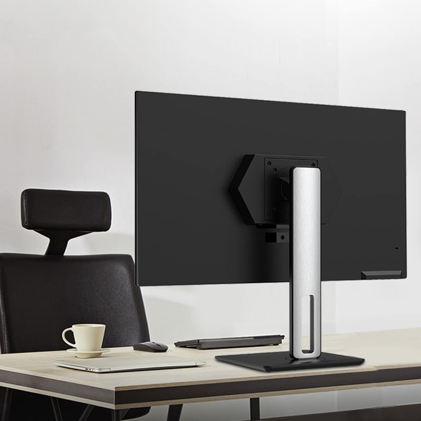 asdchZen Single Monitor Mount,Single Lcd Computer Monitor Free-Standing Desk Stand For 10 Inch To 27 Inch Computer Screen,Holds Up To 8Kg/17.6 Lbs