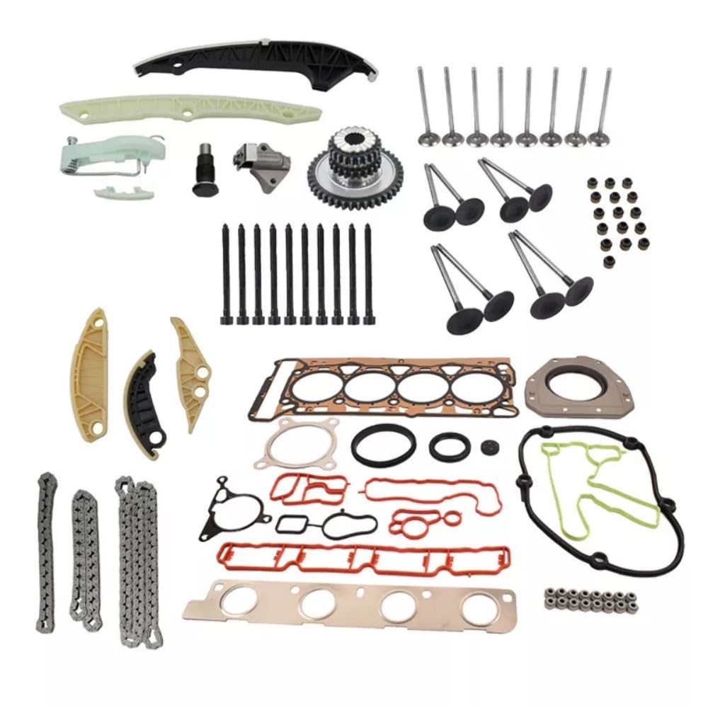 06H103383AF Timing Chain Head Gasket Set Intake Exhaust Valves Kit Compatible with Audi VW Jetta 2.0 TSI Replace# 06D198385D, 06H103383AF, 06D198385D