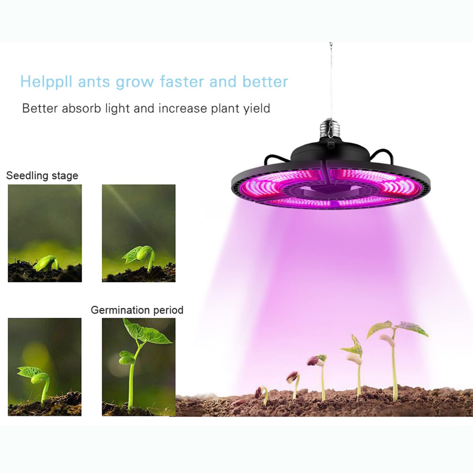 Kryty E27 Pełne spektrum 100W-288 Diody LED Oświetlenie LED do uprawy, wodoodporne światło do wzrostu roślin z czerwonym i niebieskim widmem, dla roślin Ciepłe białe diody LED Namiot do uprawy