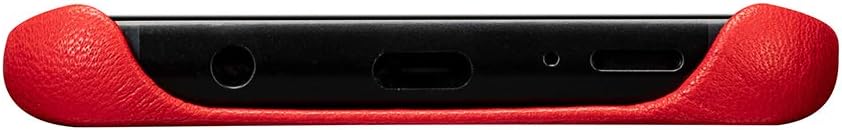 Super Brands Sena Leatherskin Snap On Cell Phone Case for Samsung Galaxy S9 Plus - Wrapped in Full-Grain Leather, Red