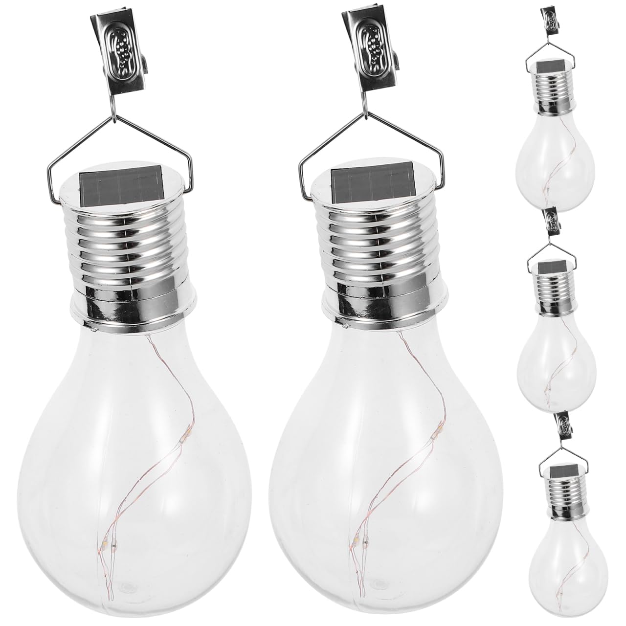 OSALADI 5pcs Solar Bulb Lights Outdoor Garden Led Tent Light Bulb Led Garden Hanging Lamp for Indoor/Outdoor, Warm White, 50000Hrs