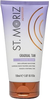 St. Moriz Advanced Firming Gradual Tanning Lotion | Hydrating Gradual Tan Moisturiser with Caffeine to Help Firm & Tighten Skin | Builds up a Natural Glow in 1 to 3 Applications | Vegan | 150ml