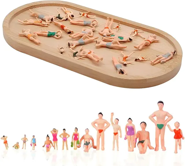 25 Figurine Minuscole in Scala 1:75 per Scene in Miniatura - Costume da Bagno