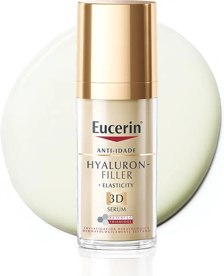 EUCERIN 3D Sérum Facial Anti-idade Firmador 30ml, Elasticity, Pele Madura, Hyaluron-Filler, Ácido Hialurônico, Antirrugas