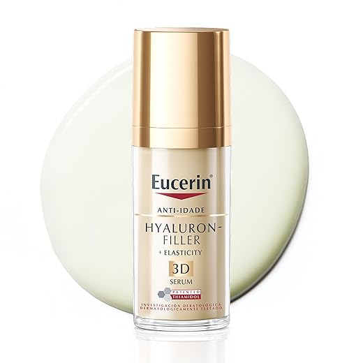 EUCERIN 3D Sérum Facial Anti-idade Firmador 30ml, Elasticity, Pele Madura, Hyaluron-Filler, Ácido Hialurônico, Antirrugas