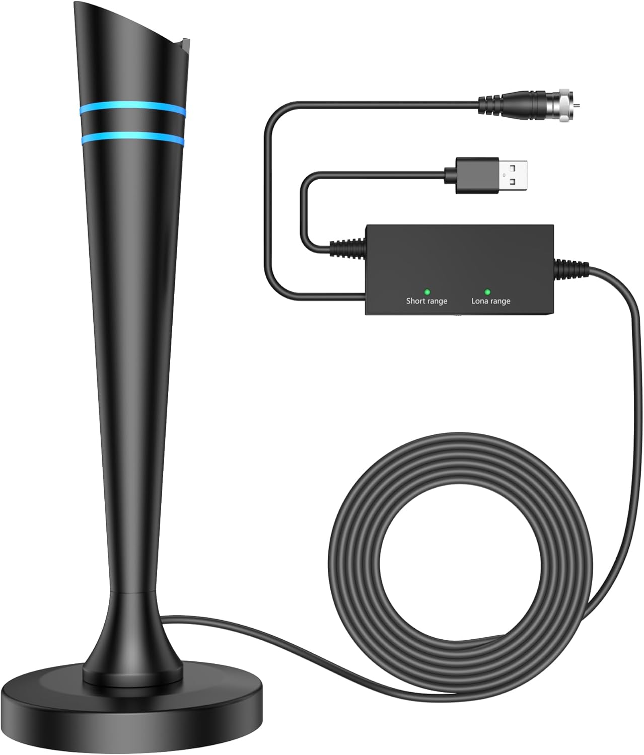 TV Antenna for Smart TV Antenna Indoor for Local Channels, Digital Antenna with Magnetic Base, Long Range Reception with Amplifier Signal Booster, 360° Strong Reception, Supports 4K 1080p HD