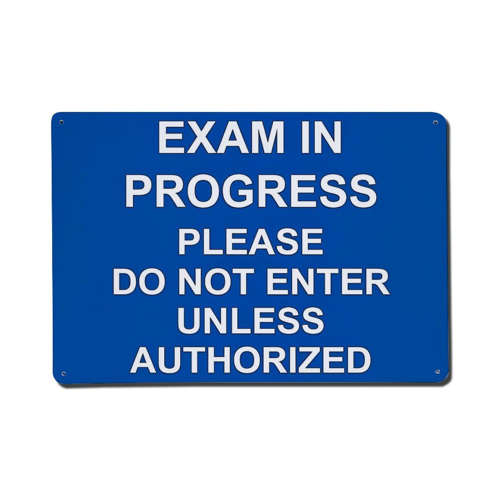 Jdfenggu Vintage Exam In Progress Please Retro Metal Tin Sign, Metal Poster For Bar, Home, Man Cave, Kitchen, Laundry Room Art Decor 8X12 Inch