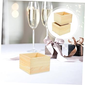 Amazon.co.jp: Alipis 2個 箱 木製 コンテナ 小 木製 木箱