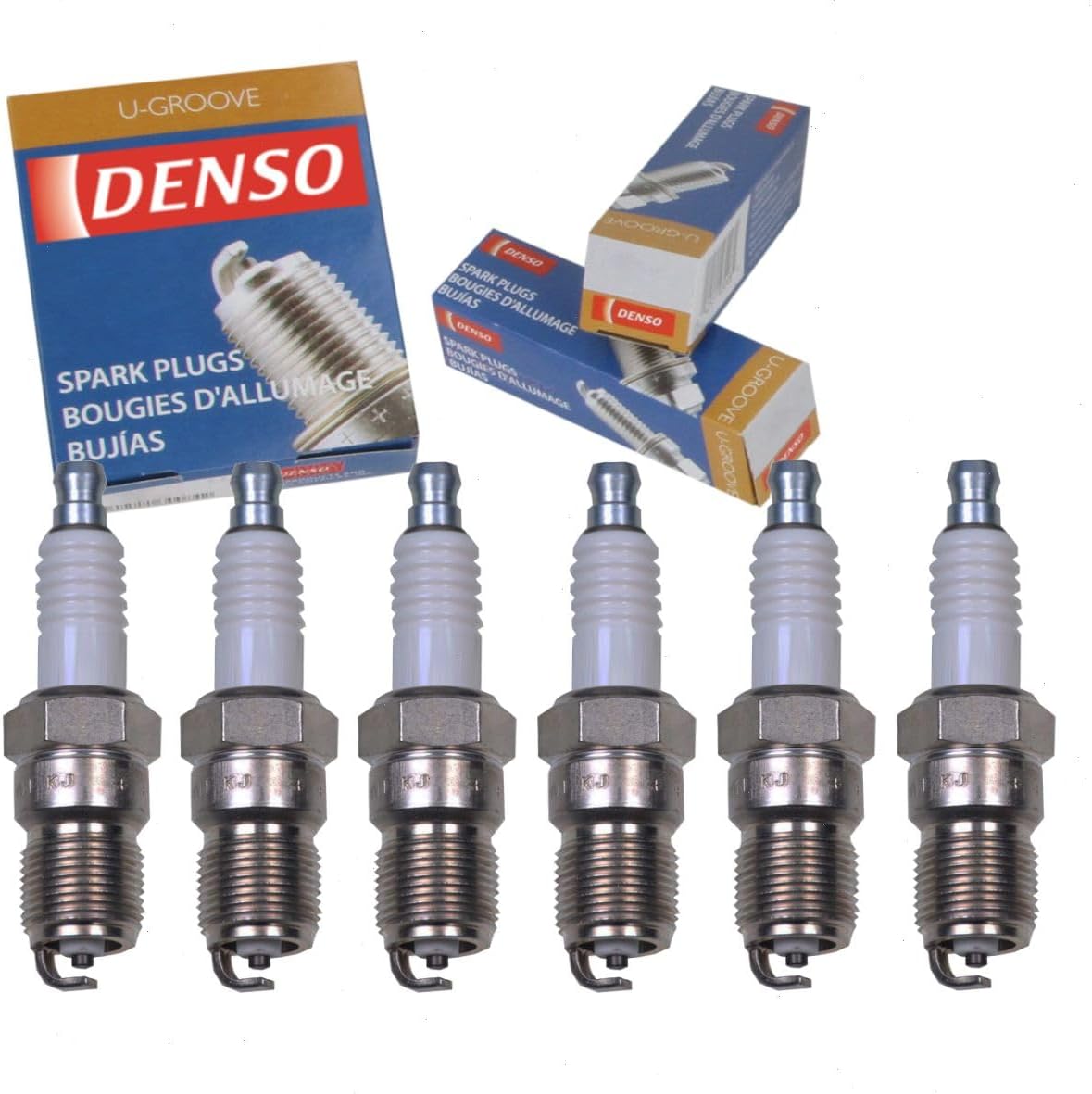 6 pc DENSO Standard U-Groove Spark Plugs compatible with Chevrolet Silverado 1500 4.3L V6 1999-2013