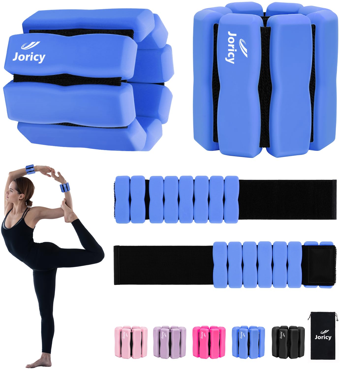 Wrist Ankle Weights for Women Men Kids, Leg Arm Wrist Weights Bangles 1lb*2 1.5lb*2 Wearable Weights Pilates Weighted Bracelet for Strength Training Walking Swimming Exercises Yoga Physical Therapy