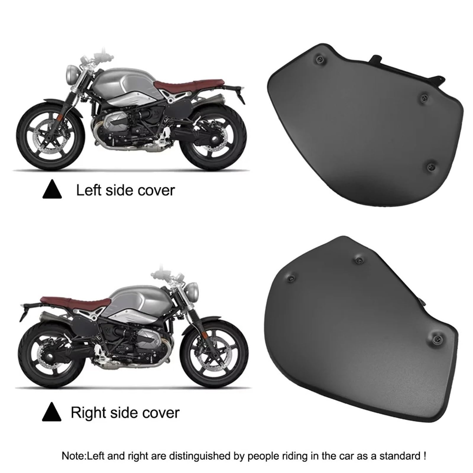 Motocykl Przednia Osłona Chłodnicy Boczne panele motocyklowe, rama błotnika pasujące do BMW R NINE T NINET R9T Rninet Scrambler Racer Pure Urban G/S 2014-2023(One pair Black)