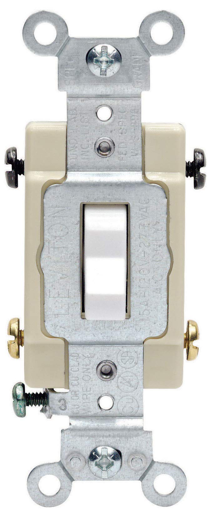 Interrupteur mural silencieux 4 voies Leviton S02-CS415-2WS blanc pour installation électrique