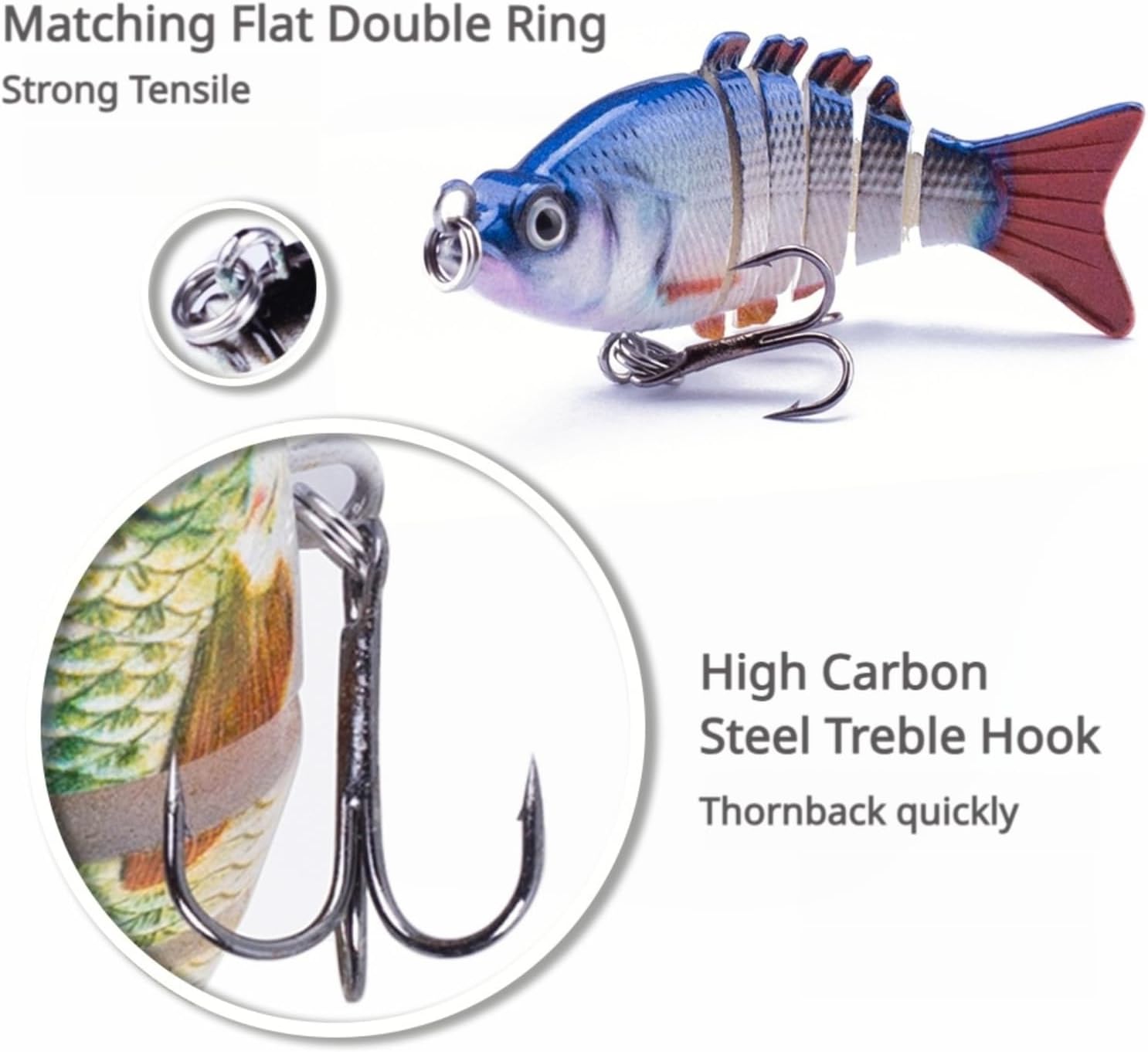 6 PCS Bionic Swimming Fishing Lure Multi Jointed - 2" Swimbaits Slow Sinking Lures - Suitable for All Kinds of Fish Freshwater Saltwater - Fishing Lures Kit for Bass Trout