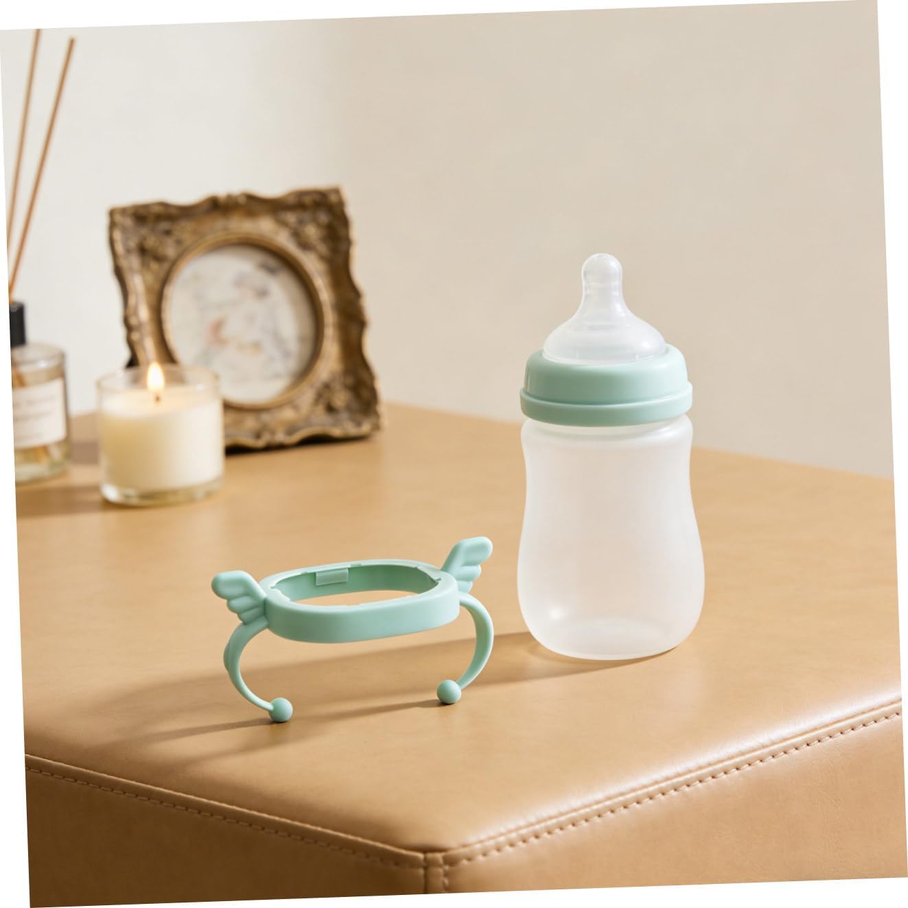 4pcs Bottle Replacement Handles with Ergonomic Grip Double Handles Comfortable Loop Design Easy to Install for Feeding Bottles Training Independent Drinking
