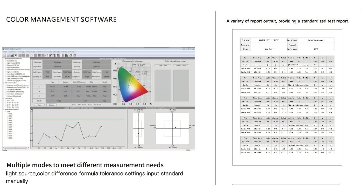 WF32 Precise Color Meter Colorimeter with Multi-Function Device for Powder Test