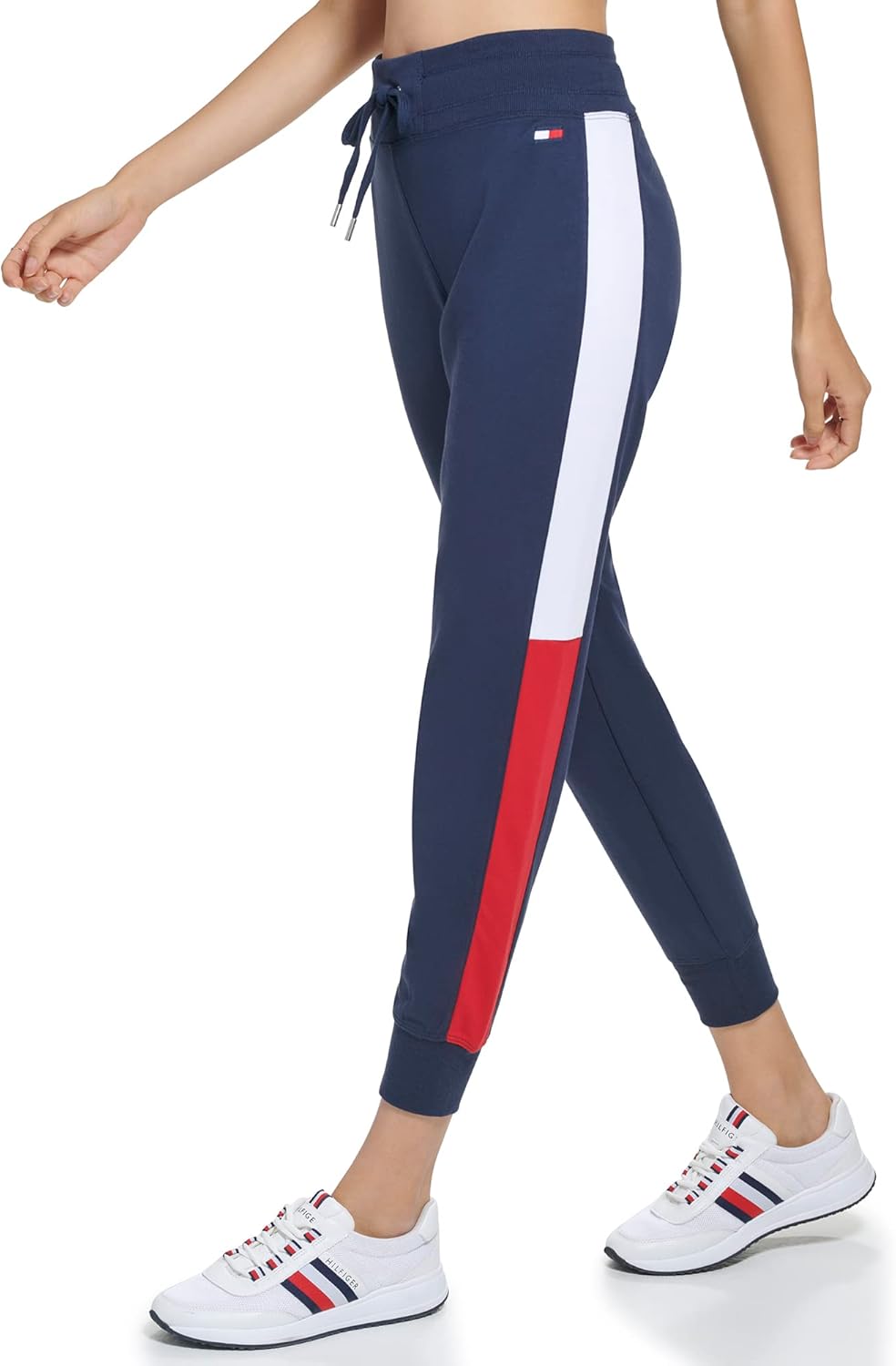 Tommy Hilfiger Women's Color Block Side Strip Tapered Jogger Sweatpants - Image 2