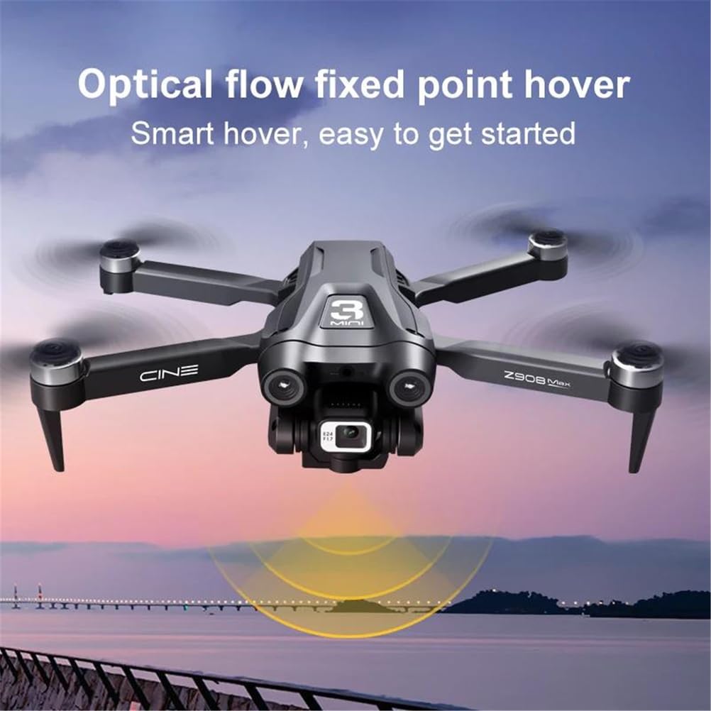 Grey,Triple battery,z908 pro max drone 4k profesjonalny hd podwójna kamera dron bezszczotkowy silnik 5g wifi fpv rc quadcopter helikopter