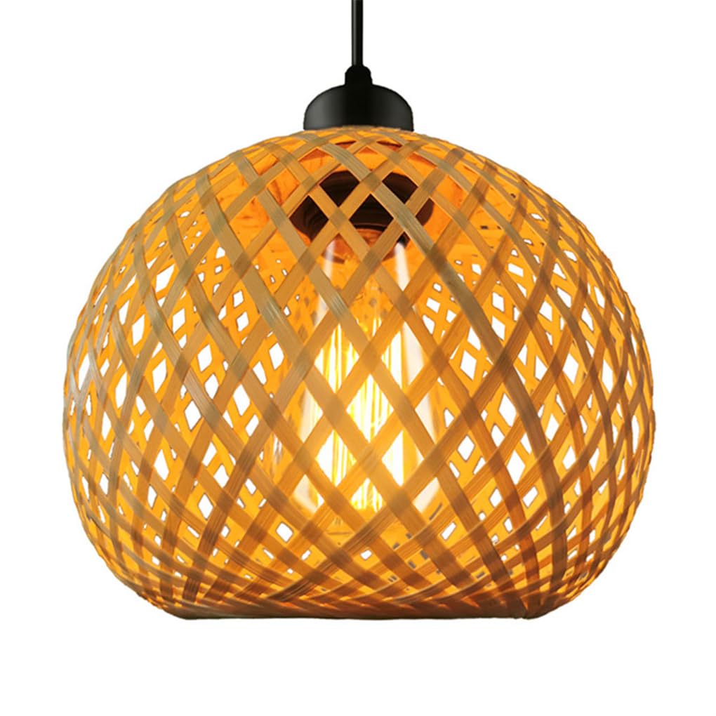 Suspension lampe suspendue industrielle et rustique en bois tissé pour couloir