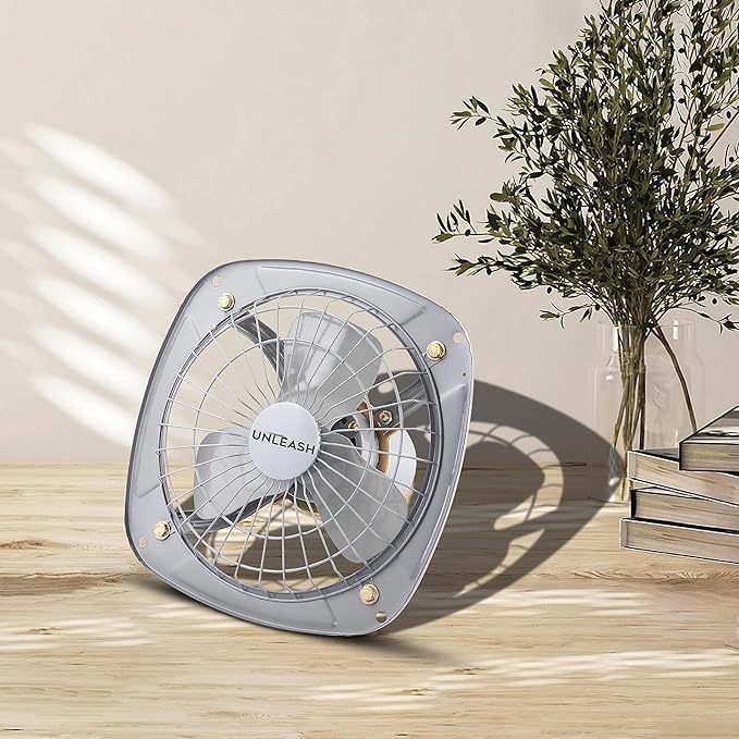Image of Unleash Metal High Speed Exhaust Fan, 9 Inches (230mm), 55W, 3000RPM, Copper Winding Motor, Low Noise, for Bathroom and Kitchen | Warranty: 2 Years (Grey)