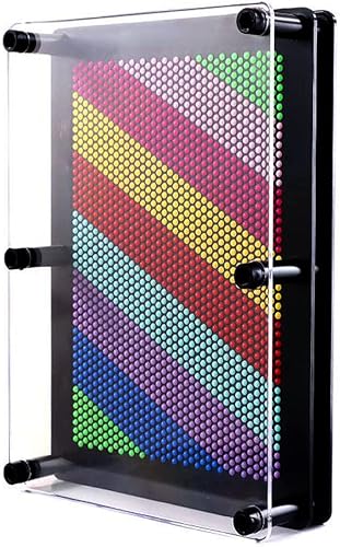 Miniatura 6 de Juguete Sensorial de Arte con Pines 3D Agujas Arcoíris Fidget Tablero de Palma Extra Grande (6 x 8 Pulgadas) Despierta el Sentido de la Imaginación