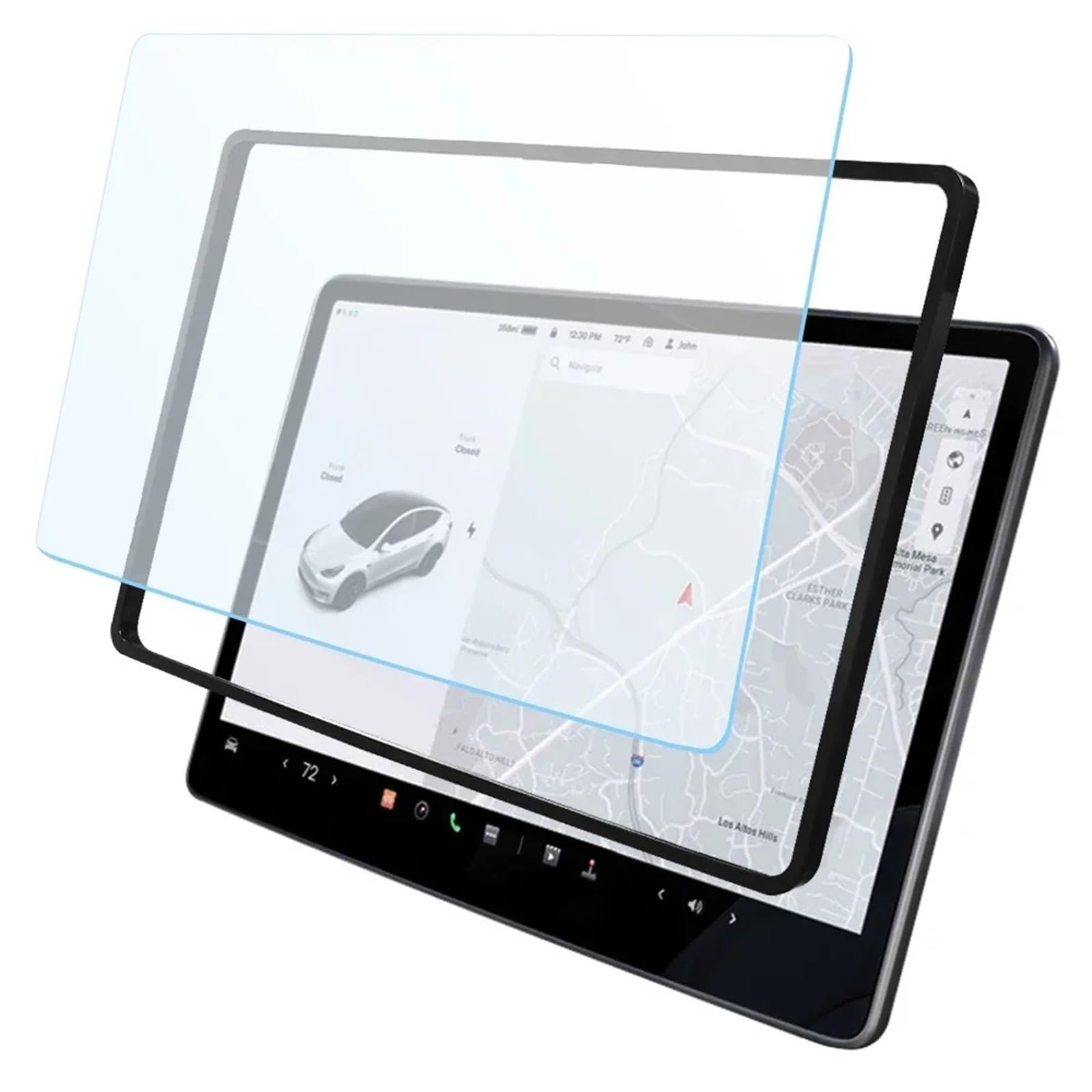 Protector de Pantalla de navegación para Coche Tesla Model 3 Model Y, película de Vidrio Templado para Control Central, 2 Piezas con Protector.