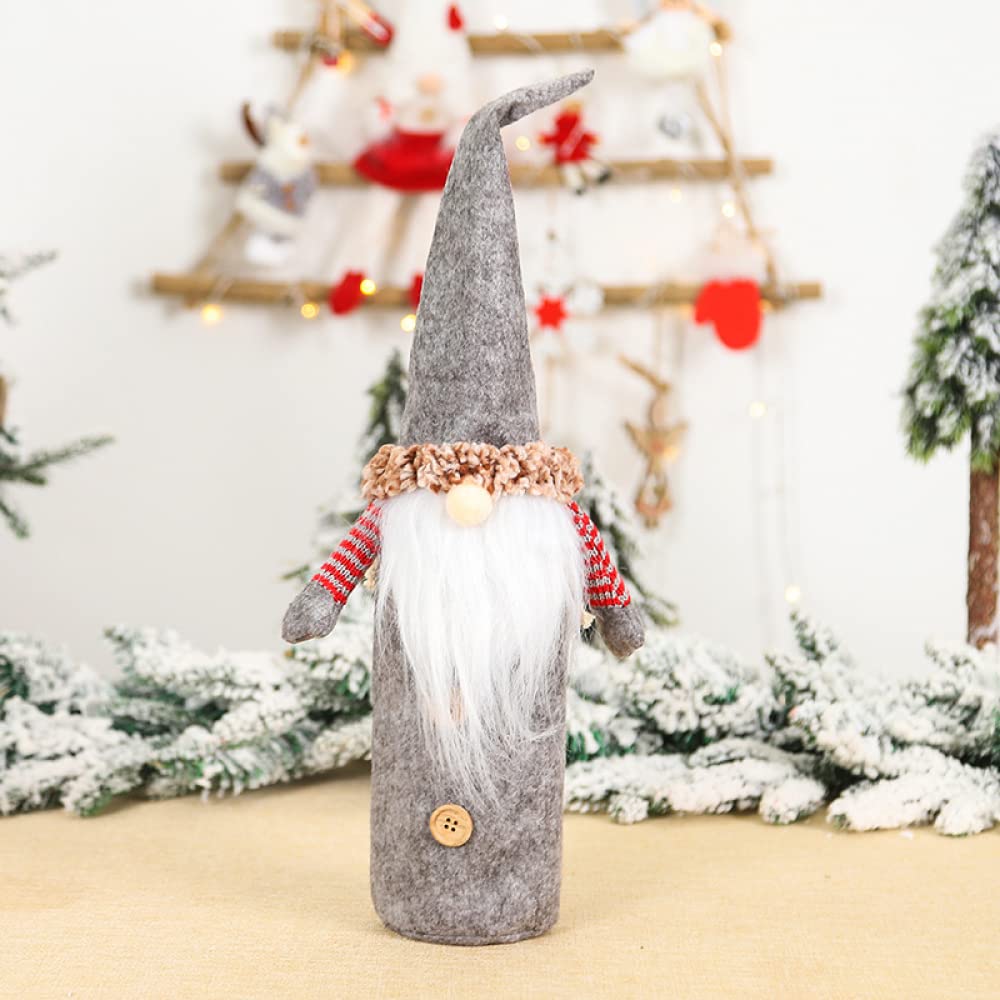 Meleager Copribottiglia Natalizio, Copri Bottiglia Vino Natale 12 Pezzi, Tappo per Bottiglie di Vino Natale Rosso, Decorazioni Tavola Natalizia, Addobbi Natalizi Gnomi per Bottiglie di Vino