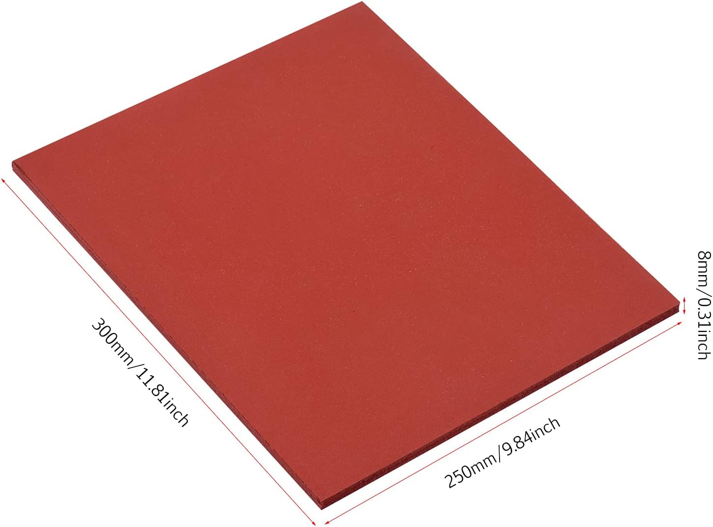 1pc High-Temperature Silicone Rubber Heat Pressing Mat - 8mm Thick, Dual-Sided Protection for Heat Press Machine(250x300x8mm)